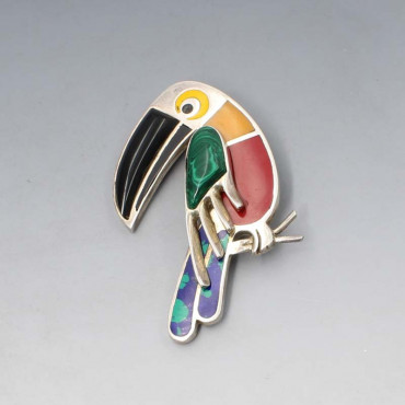 Alicia De La Paz Mexico parrot brooch